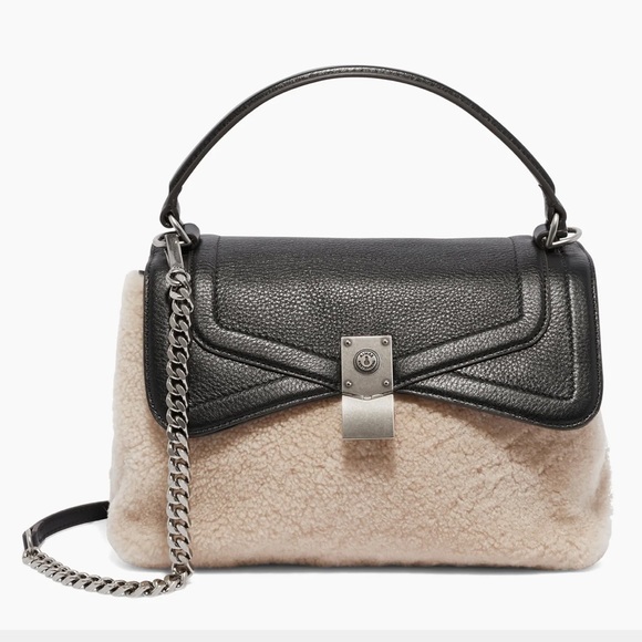Aimee Kestenberg Last Night Top Handle Shearling Leather Crossbody Bag - Picture 1 of 14